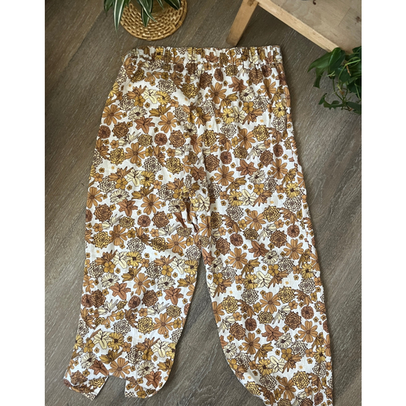 Women's Rachel Zoe Wide Leg Pants L White Brown Floral - Picture 5 of 6